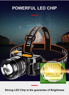 CAMPANAS LED Headlamp, Super Bright Headlight, Rechargeable Head Light, 360° Adjustable Angle Headlight, Ipx6 Waterproof, Motion Sensor, Headlight for Fishing, Camping, Hiking  - Image 2