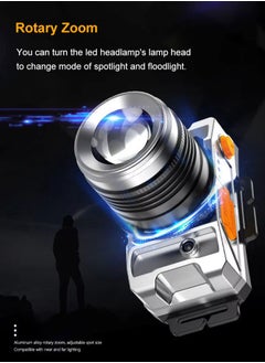 CAMPANAS LED Headlamp, Super Bright Headlight, Rechargeable Head Light, 360° Adjustable Angle Headlight, Ipx6 Waterproof, Motion Sensor, Headlight for Fishing, Camping, Hiking  - Image 5