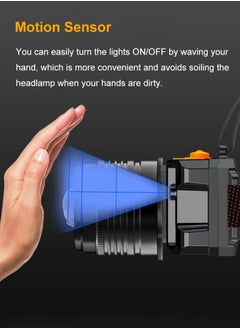 CAMPANAS LED Headlamp, Super Bright Headlight, Rechargeable Head Light, 360° Adjustable Angle Headlight, Ipx6 Waterproof, Motion Sensor, Headlight for Fishing, Camping, Hiking  - Image 3