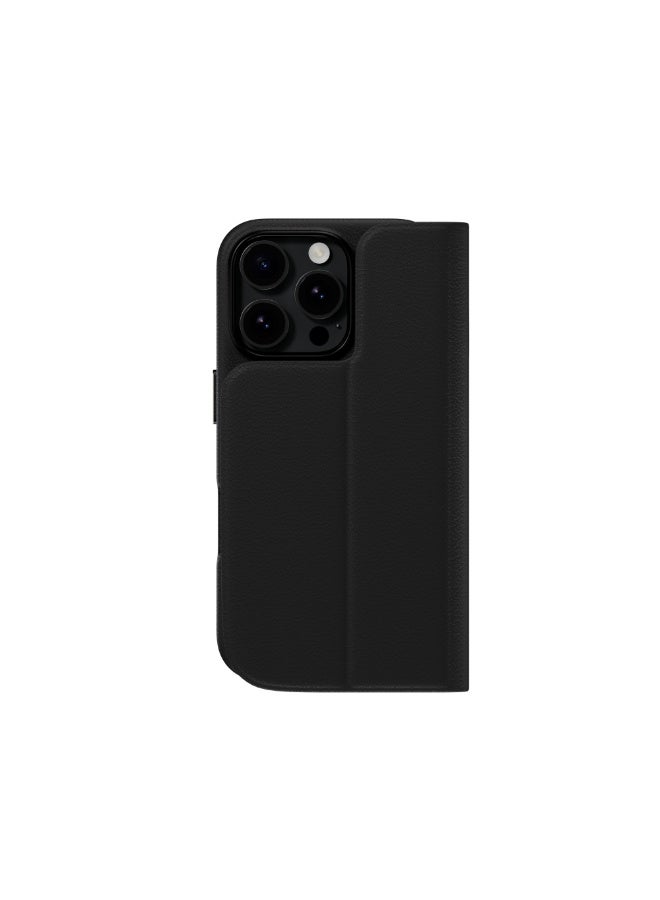 Mageasy 2-In-1 Card Folio M Leather Flip Phone Case For Iphone 16 Pro-Black - Image 1