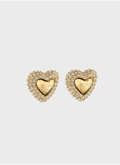 GUESS Jube05020Jwygt/U 13Mm Pave Heart Studs  - Image 1