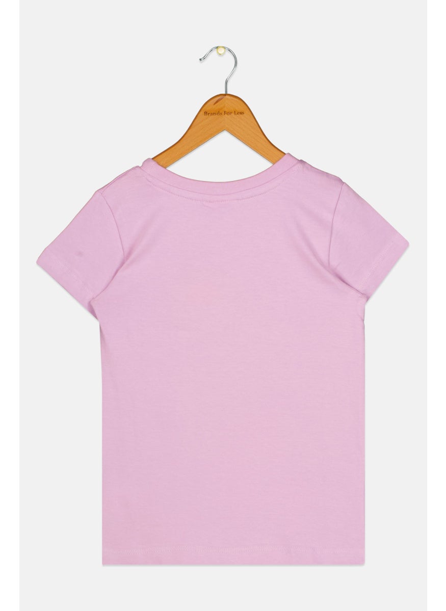 nickelodeon Kids Girl Short Sleeve Graphic Print Top, Lavender  - Image 2
