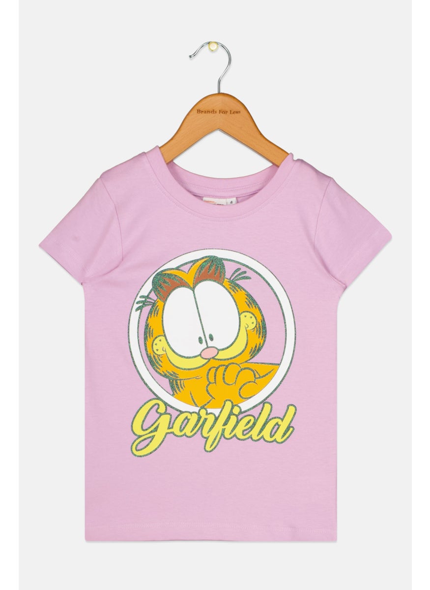 nickelodeon Kids Girl Short Sleeve Graphic Print Top, Lavender  - Image 1