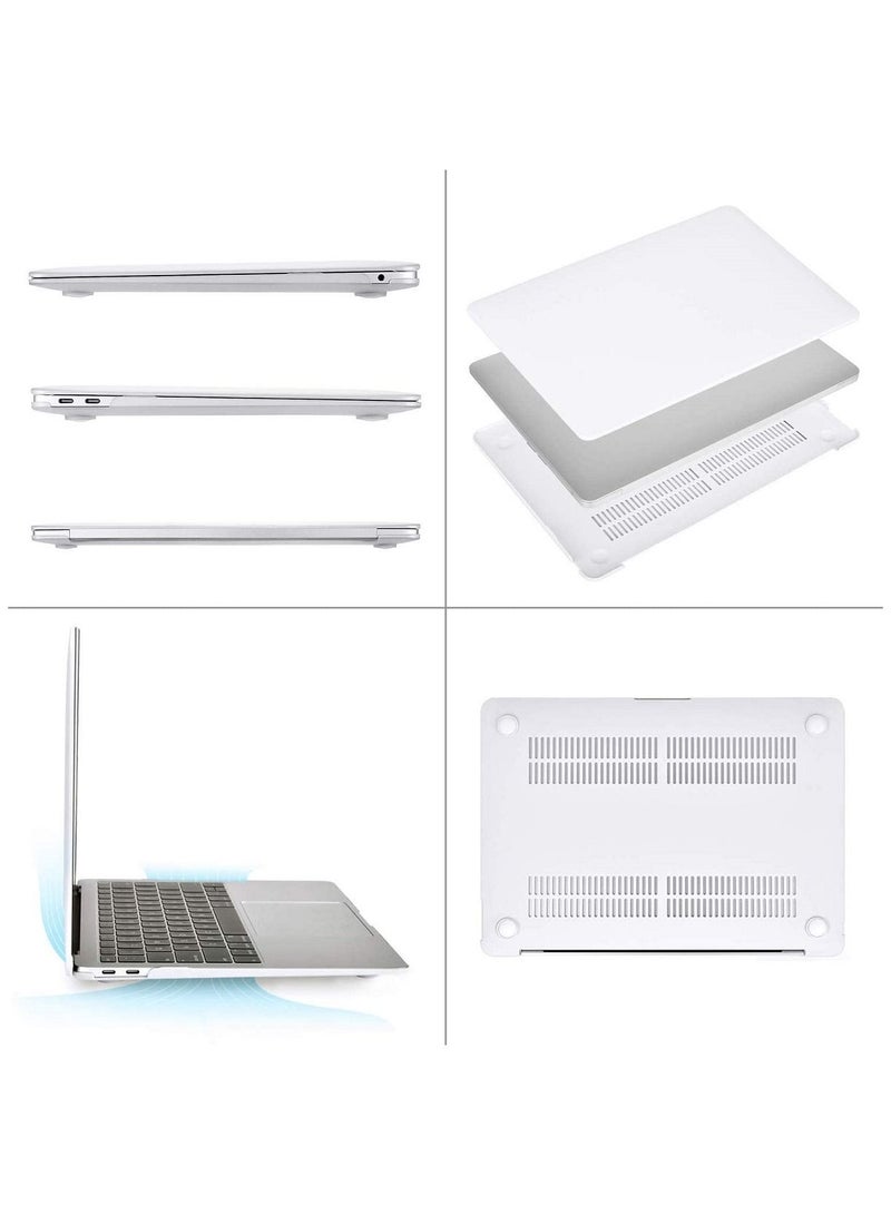 Hard Shell Case UK Layout Arabic Keyboard Cover and Screen Protector Compatible for MacBook Air 13-Inch Model A1932 Release 2019 2018 White - Image 5