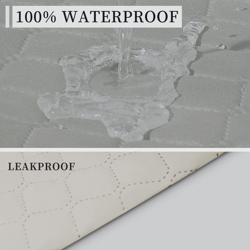 Issuntex Double Protection 100% Waterproof Recliner Covers For Living Room Reversible Furniture Protector Recliner Couch Sofa Slipcover For Dogs Pets Kids (Oversized Recliner Light Gray/Ivory) - Image 3