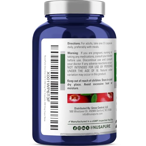 NusaPure Uva Ursi 10:1 Extract, 450 mg Equivalent to 4,500mg 200 Vegetarian caps (Non-GMO, Vegan) Bearberry - Image 3
