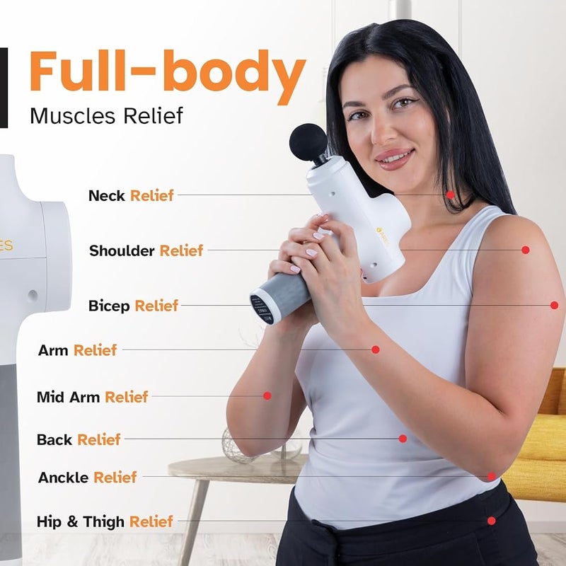 ARES iPower Gun Massager, 6 Speeds modes, 8 Massage Heads - Image 2