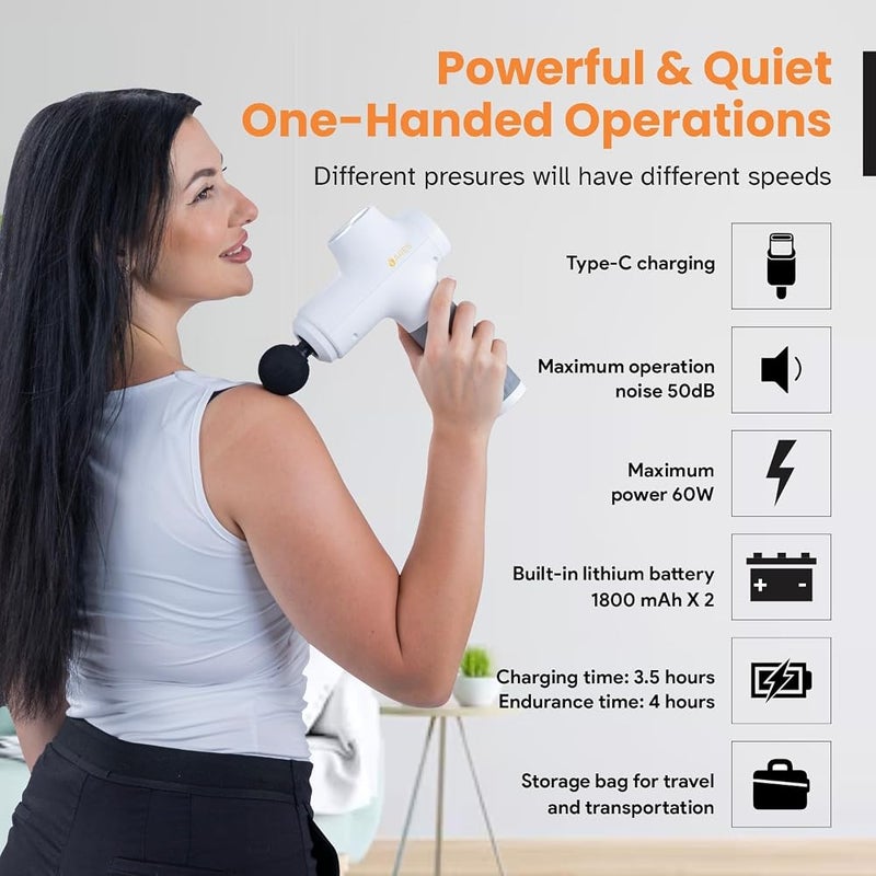 ARES iPower Gun Massager, 6 Speeds modes, 8 Massage Heads - Image 4