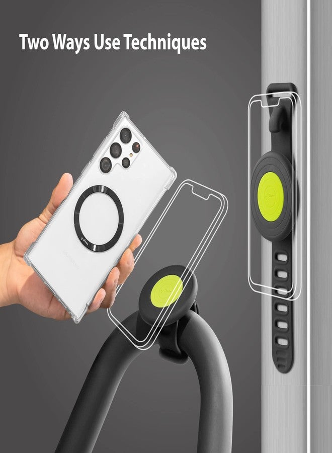 BONE Magnetic Fitness Phone Mount, MagSafe Phone Holder for Workout & Gym, Scratch-Free Silicone Strap with Anti-Slip Design, Universal Sport Phone Carrier for Most Smartphones (with Magnetic Sticker) - Image 4