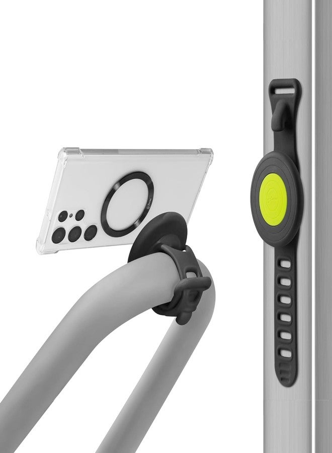 BONE Magnetic Fitness Phone Mount, MagSafe Phone Holder for Workout & Gym, Scratch-Free Silicone Strap with Anti-Slip Design, Universal Sport Phone Carrier for Most Smartphones (with Magnetic Sticker) - Image 1