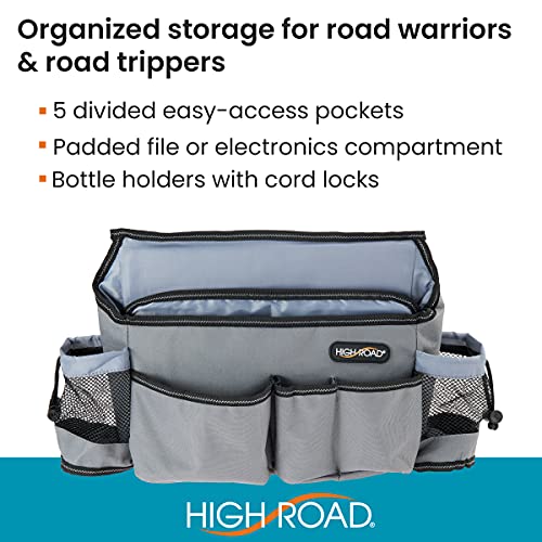 High Road SwingAway Front Seat Car Organizer for Daily Driving Essentials with Side Bottle and Cup Holders - Image 4