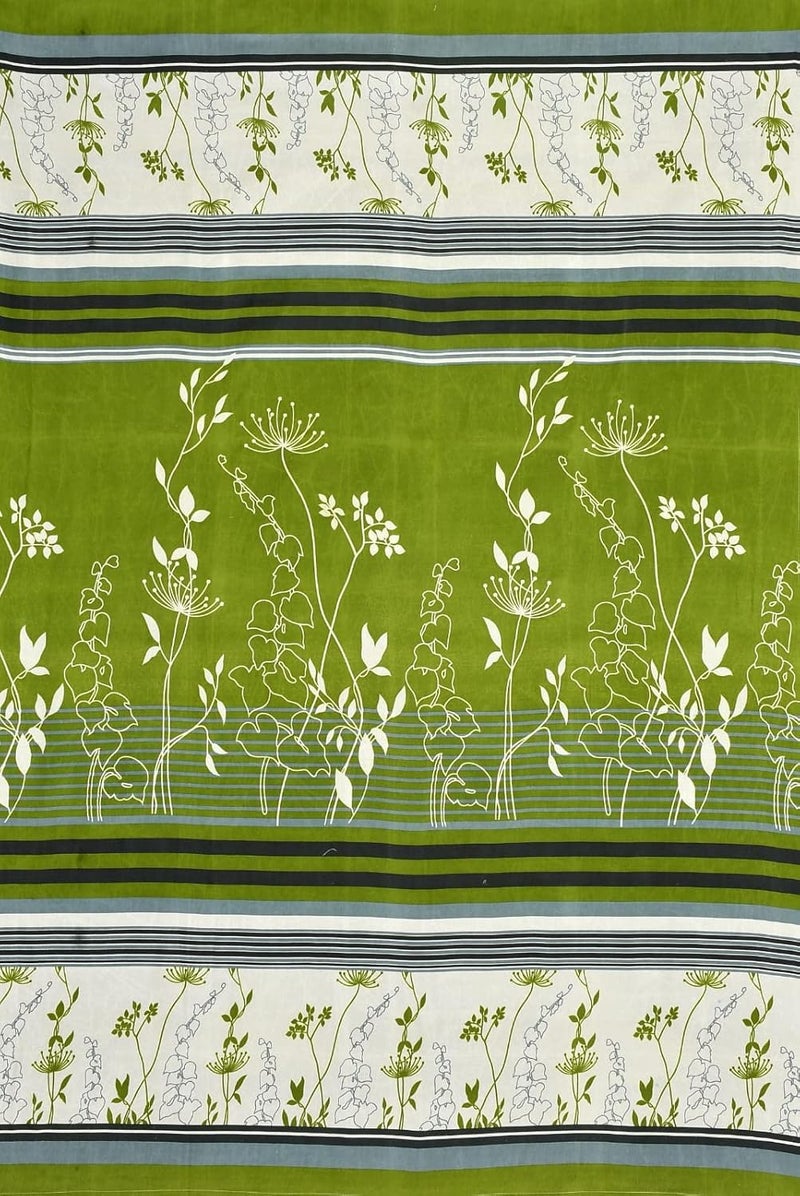 Gurnoor Gurnoor Soft Microfiber Diwan Set Covers 8 Pieces Lotus Design Diwan Set 1 Single Bedsheet 2 Bolster Covers 5 Cushion Covers Green  - Image 2