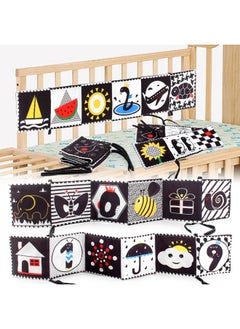 Generic 12-page Double-sided Black White Bed Sheet Book Baby Biteable Tearable Non-tearable Early Education Toy-Color:Number + Animal + Weather Black And White Bed Cloth Book 44g Volume Weight 80g  - Image 2