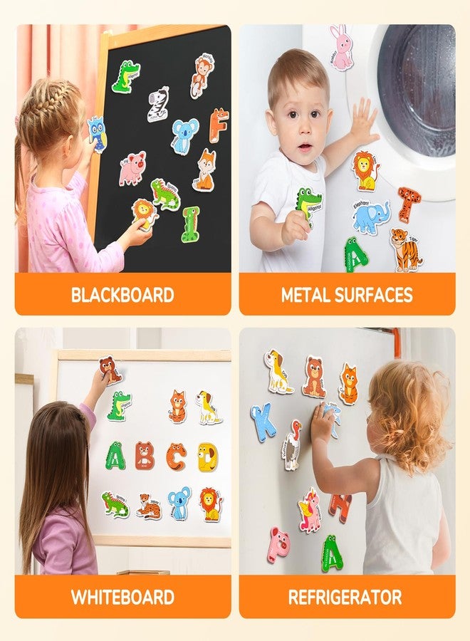 JoyCat Fridge Magnets for Toddlers - 26 Cute Animals & Uppercase Letters for Kids, Magnetic Alphabet Refrigerator Toys, Fun Educational Learning Gifts for Preschool 2 3 4 5 Years Old - Image 5