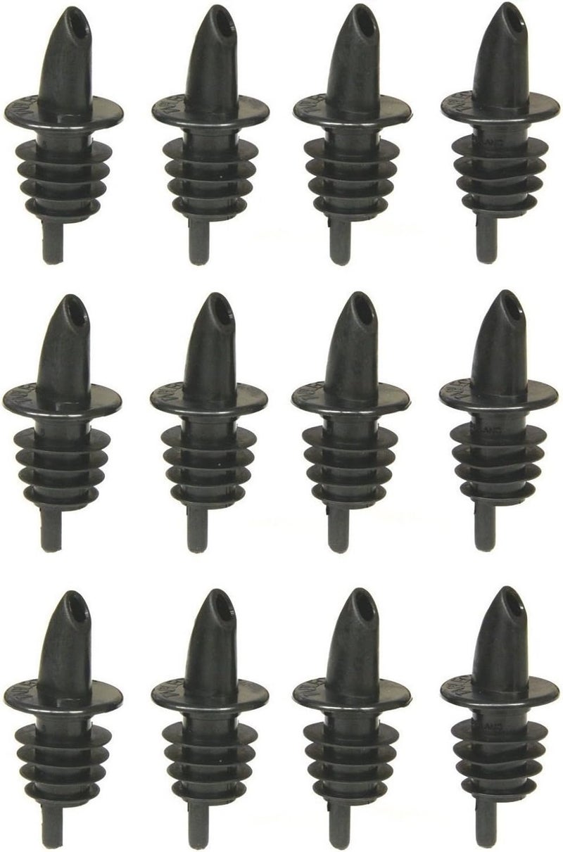 Tablecraft Free Flow Pourers, 2.5 x 1.25 Inch, 12 Count, Black - Image 1