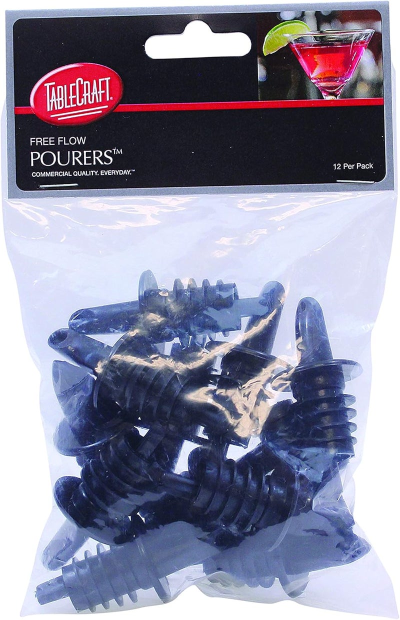 Tablecraft Free Flow Pourers, 2.5 x 1.25 Inch, 12 Count, Black - Image 3
