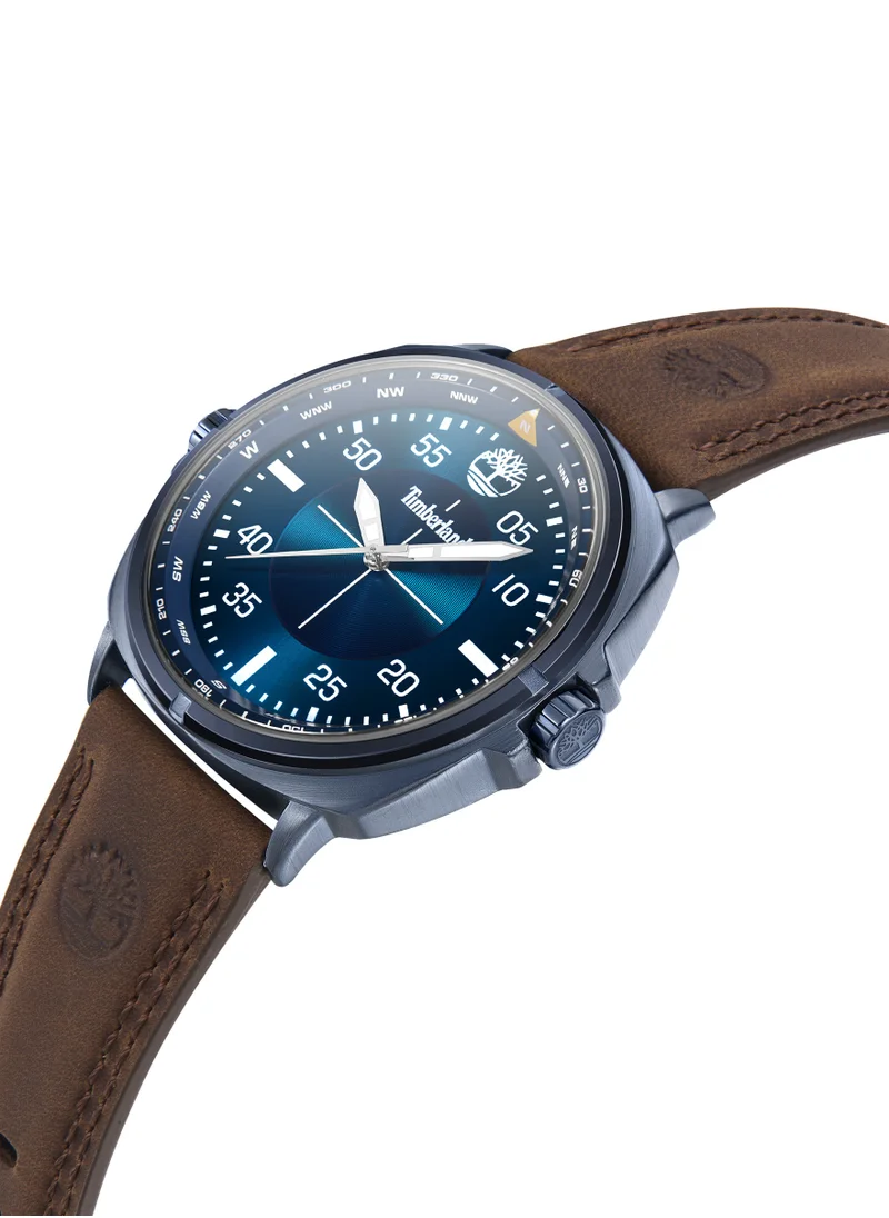 تمبرلاند Williston Men's Watch 48mm Analog Blue Dial Leather Strap