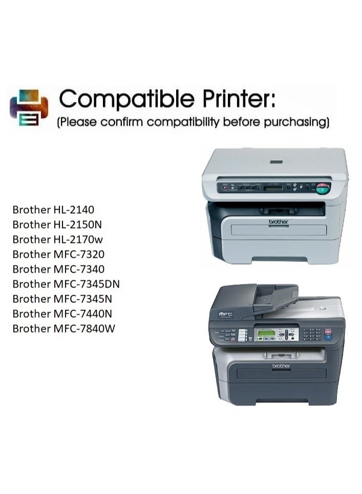 TN-360 Black Toner Cartridge Replacement For Brother HL 2140, 2170W, DCP 7030, DCP 7040, MFC 7340, MFC 7345N, MFC 7440N, MCF 7840W (Black) - Image 5