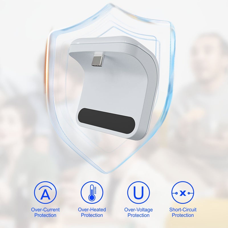 التصميم الخفيف والمضغوط بحجم 1×1 يجعله سهل الحمل لعلبة الشحن الخاصة بـ PS5 وجهاز التحكم DualSense Edge، مما يضيف 8 ساعات من وقت اللعب النشط لتجربة لعب متواصلة. ملحق رائع لوحدة تحكم PS5 باللون الأبيض. - Image 4