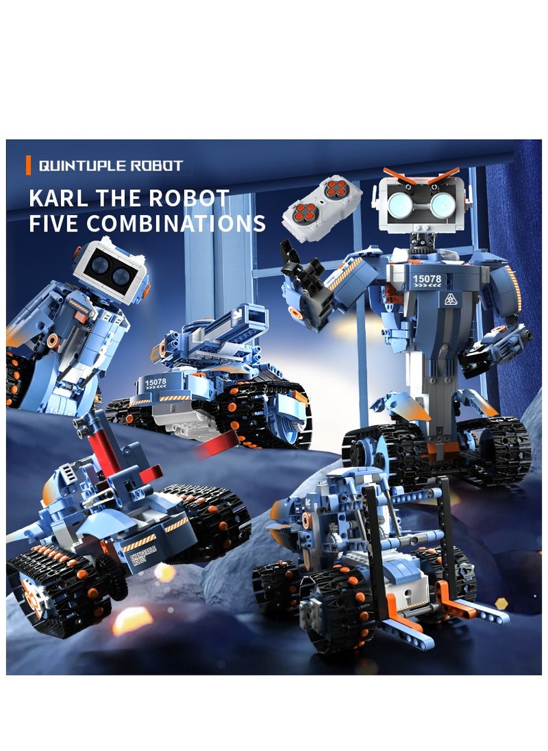 mould king - 15078 Remote Control Robot Educational Building Kits, Remote & APP Controlled 5-in-1 RC Robot/Tracked Car/Tank for Boys Girls Ages 8+ Year Old（903 PCS） - Image 1