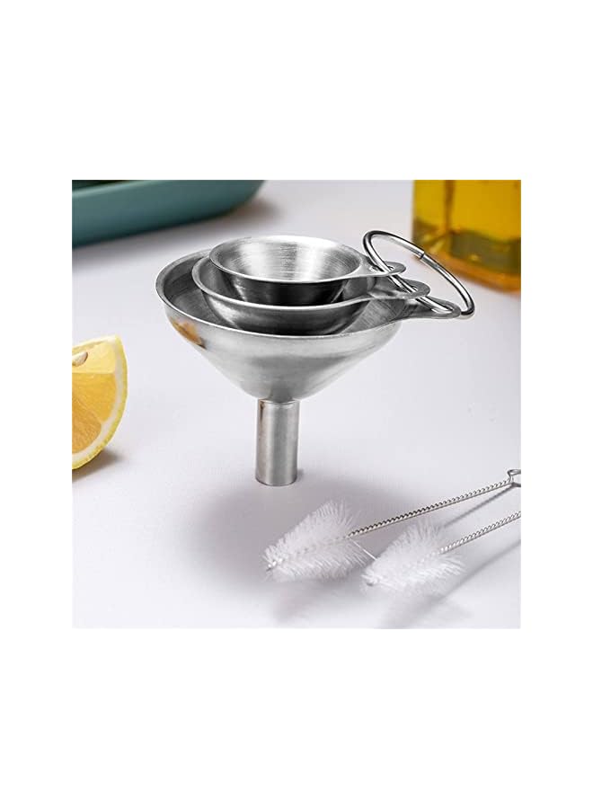 erorex Funnels, 3pcs Stainless Steel Cone Funnel Pour Oil Wine Liquid Hopper Kitchen Home Tool Kitchen Tools & Gadgets Durable Mini Funnel - Image 3