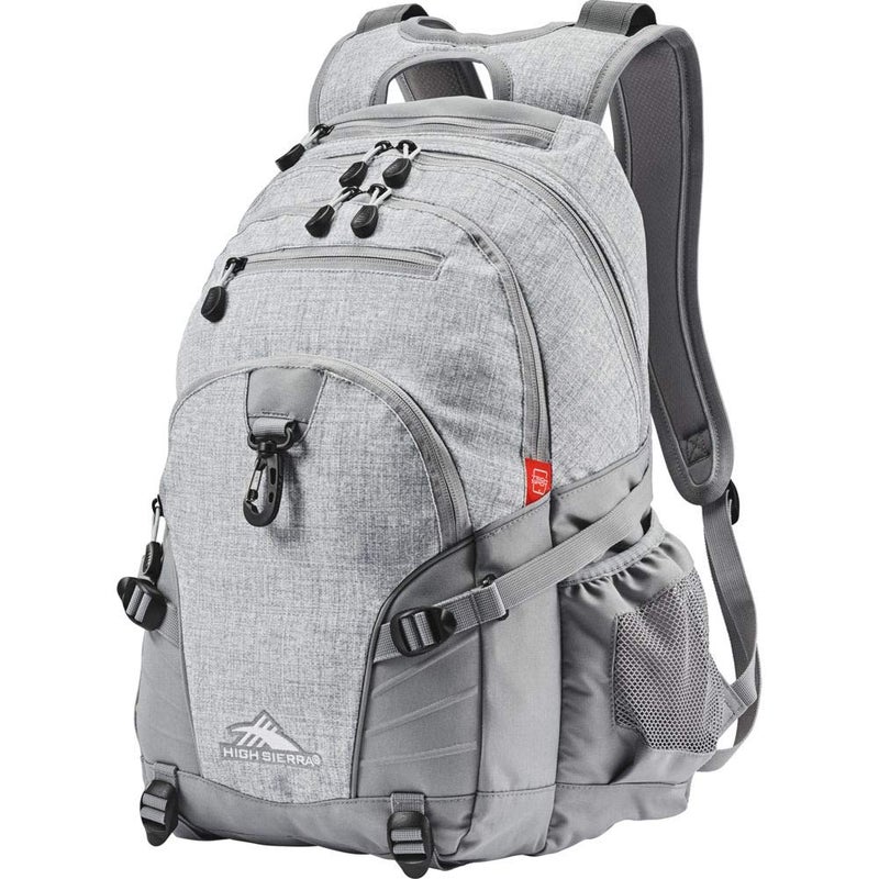 High Sierra Loop Backpack Travel or Work Bookbag with tablet sleeve One Size Silver Heather