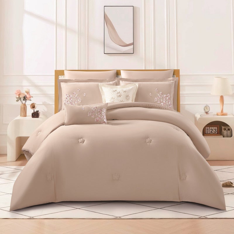 ليفور مفرش صيفي قطن 100% فاخر مناسب لمقاس سرير مزدوج 200 x 200 cm سم من ليفوري مكون من 8 قطع 250 غرزة - Image 2