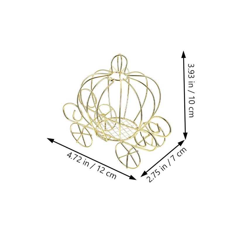 Veemoon 6PCS Pumpkin Carriage Candy Box,Halloween Pumpkin Carriage Gold Wire Candy Box - Decorative Tabletop Centerpiece for Anniversary Wedding Birthday Halloween Party - 4.7 X 4.3 X 1.9 Inch - Image 2