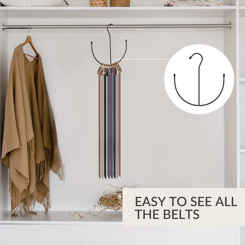 Zedodier Belt Hangers  Belt Rack Black Closet Accessories Organizers  Closet Organizer Hook Rack For Belt  Ties  Scarves  Camisoles  Hats  Bras  Shoes - Image 5