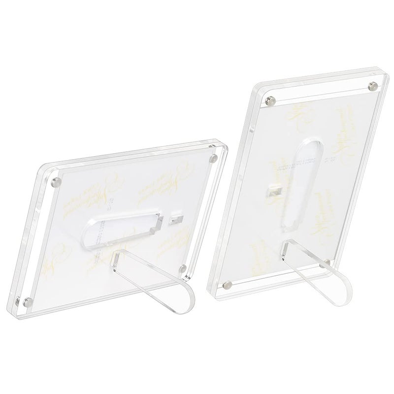 ECOSEAO 6x8 Minimalist Picture Frame Acrylic Glass Photo Frame with Desktop Display Horizontally or Vertically - Image 4