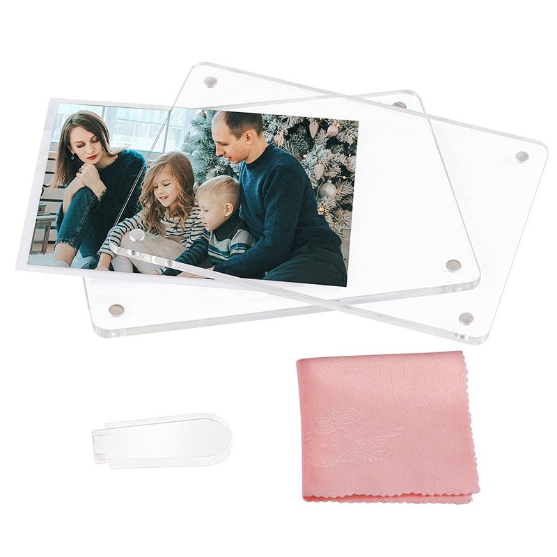 ECOSEAO 6x8 Minimalist Picture Frame Acrylic Glass Photo Frame with Desktop Display Horizontally or Vertically - Image 3