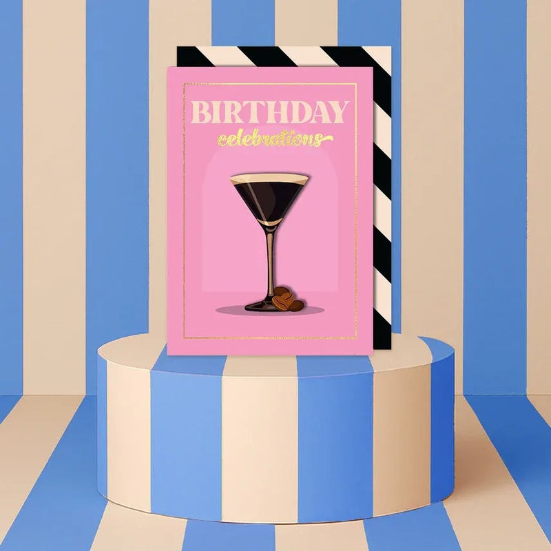 Tache Birthday Greeting Card Blank Inside, Coffee Cocktail Inspired Design - Image 2