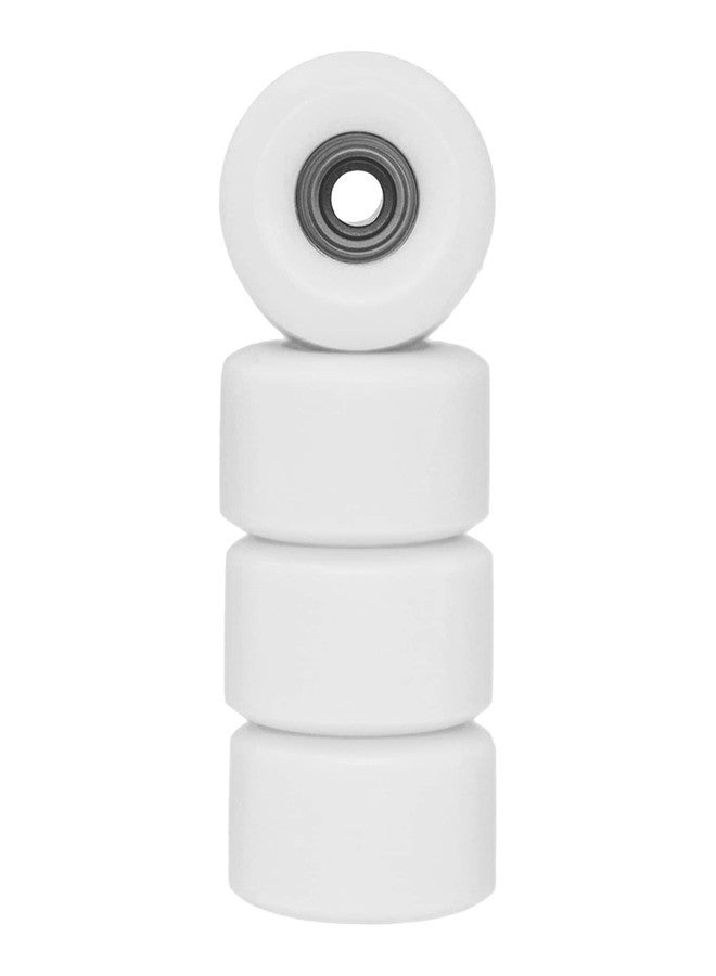 Teak Tuning Apex All Terrain Polymer (ATP) Fingerboard Wheels - New Street Shape, 65D - 7.7mm Diameter - ABEC-9 Stealth Bearings - Made in The USA - White Snow Colorway - Image 2