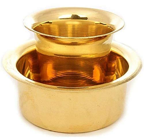 ROLIMOLI Brass Kumbakonam Dabara Set (Pack of 4 Each 150ml/200ml) | Traditional Kumbakonam Coffee Dabara Set | Serving - Image 5