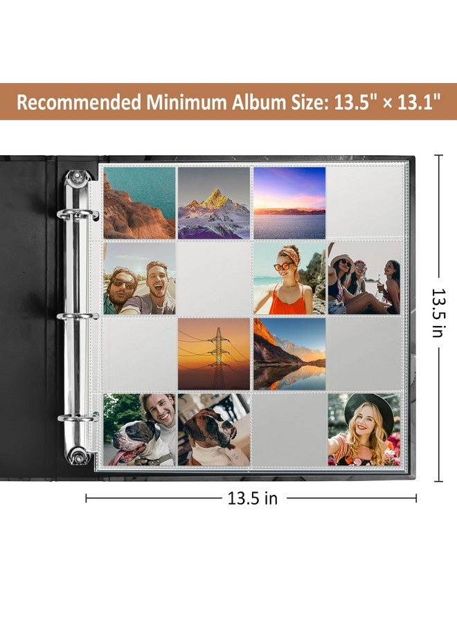 tutata 3x3 Photo Sleeves, 16-Pocket Scrapbook Refill Pages, Page Protectors Fit 12x12 3 Ring Album Binder, 25 Pack - Image 3
