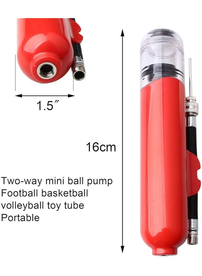 إيروريكس طقم مضخة هواء محمولة مكون من قطعتين مع فوهة إبرة وخرطوم تمديد لكرات السلة وكرات الرجبي والسباحة وإطارات الدراجات باللونين الأسود والأحمر - Image 3