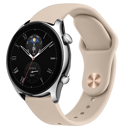 Vanjua Band for Amazfit GTR 4 / GTR 3 Pro / GTR 3 / GTR 2e / GTR 2 / GTR 47mm Smart Watch, 22mm Quick Release Soft Silicone Replacement Wristband Sport Strap Compatible with Amazfit GTR 4 Bands Men Women (Stone) - Image 1
