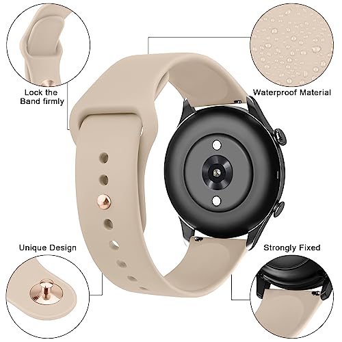 Vanjua Band for Amazfit GTR 4 / GTR 3 Pro / GTR 3 / GTR 2e / GTR 2 / GTR 47mm Smart Watch, 22mm Quick Release Soft Silicone Replacement Wristband Sport Strap Compatible with Amazfit GTR 4 Bands Men Women (Stone) - Image 2