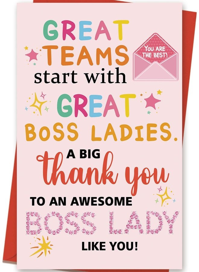 Mcduldul Pink Boss Day Card Gifts for Women | Best Gifts for Boss Female | Thank You Card for Boss Lady - Image 1