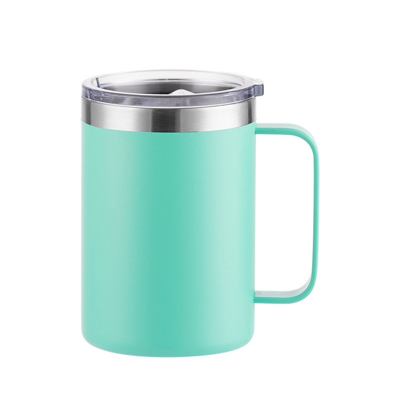 16Oz Office Mug With Handle Double-Layer Vacuum Stainless Steel Thermos Cup Outdoor Portable Tumbler - Image 1