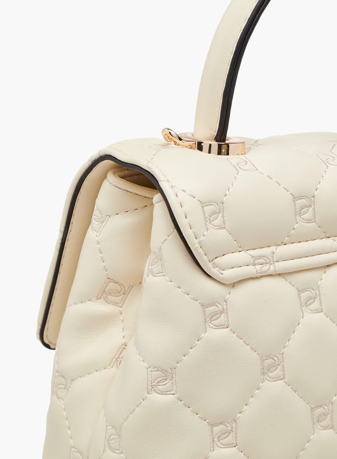 Paprika Women's Quilted Satchel Bag with Detachable Strap and Flap Closure Ramadan Collection - Image 5