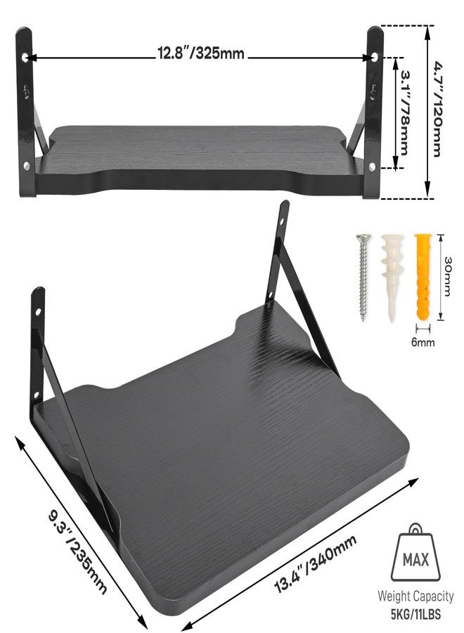 BEARUT Black Small Mini Projector Shelf/Projector Wall Mount Floating Shelf/Router Shelf/Modem Cable Box Shelf/Projector Rack Holder/Projector Mount by MDF - Image 2