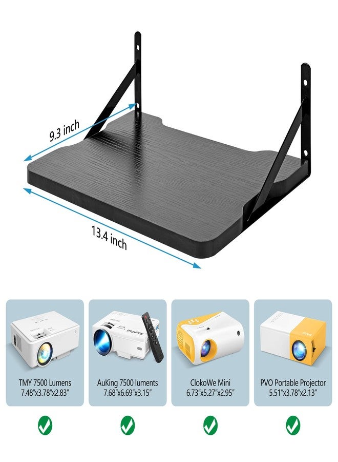 BEARUT Black Small Mini Projector Shelf/Projector Wall Mount Floating Shelf/Router Shelf/Modem Cable Box Shelf/Projector Rack Holder/Projector Mount by MDF - Image 5