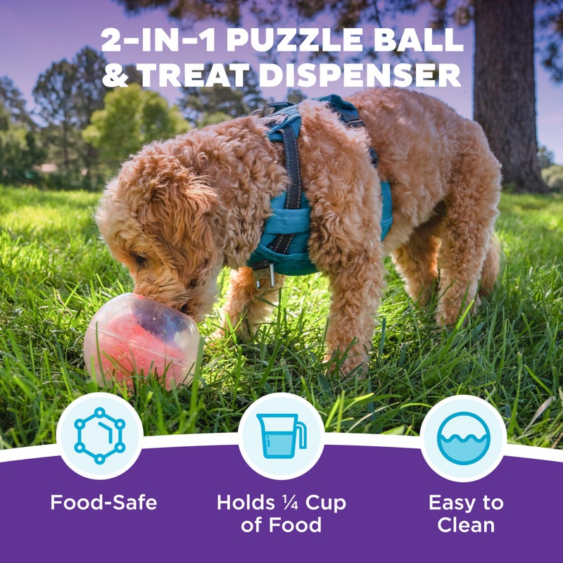 Outward Hound Nina Ottosson Topsy Treat Ball Dog Puzzle Interactive Treat Puzzle Dog Enrichment Dog Toy, Level 1 Beginner, Orange - Image 2