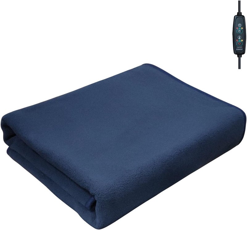 klarako 59 X 31.5In Electric Blanket Quick Heating Cape Thermal Skirt Electric Blanket 3 Heating Levels And Timer Function USB Powered Large Capacity Pockets Washable Seated Pedal for Seniors (E, One Size) - Image 2