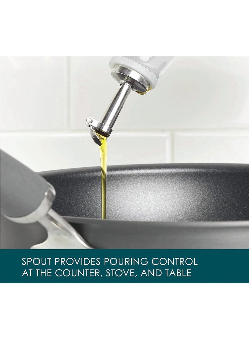 TARZ Ceramic Olive Oil Dispenser Bottle Coffee Syrup Dispenser wIth Pourer Vinegar Dispenser set Cooking Oil Container Bottles for Stylish Homes 24 Oz - Image 3