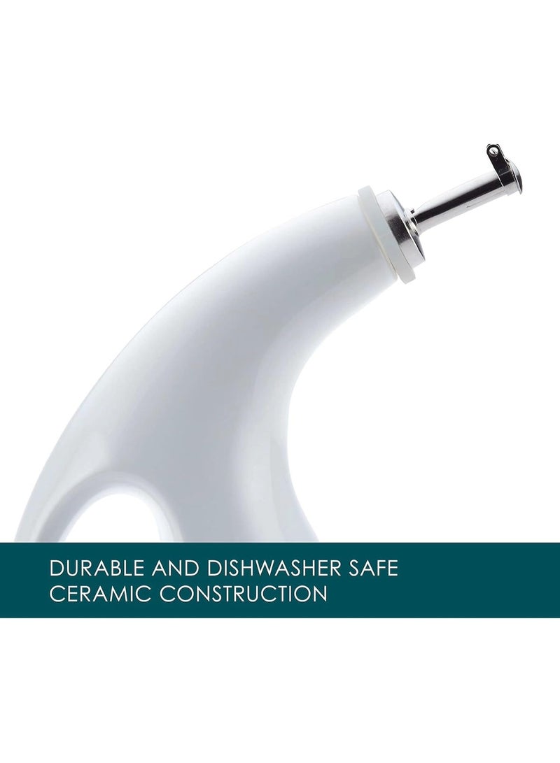 TARZ Ceramic Olive Oil Dispenser Bottle Coffee Syrup Dispenser wIth Pourer Vinegar Dispenser set Cooking Oil Container Bottles for Stylish Homes 24 Oz - Image 4