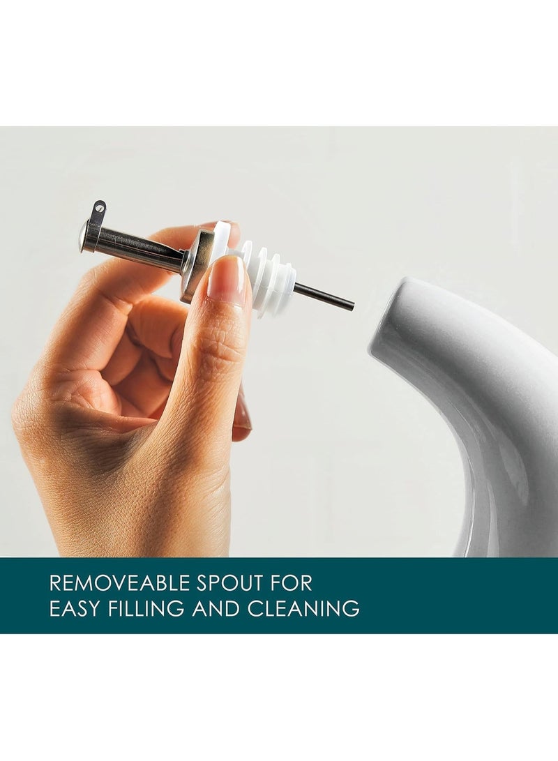 TARZ Ceramic Olive Oil Dispenser Bottle Coffee Syrup Dispenser wIth Pourer Vinegar Dispenser set Cooking Oil Container Bottles for Stylish Homes 24 Oz - Image 5