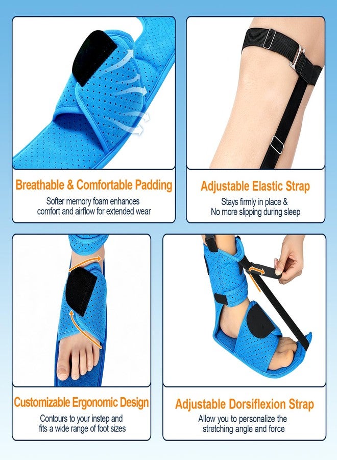 HHOKEM Upgraded Plantar Fasciitis Night Splint for Plantar Fasciitis Relief, Adjustable Plantar Fasciitis Brace for Achilles Tendonitis Heal Spur Foot Drop Pain Relief, Free Size for Men and Women - Image 4
