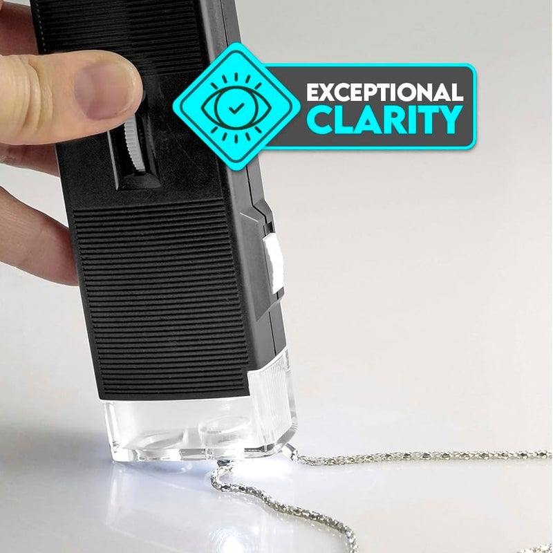 SE SE LEDIlluminated Pocket Microscope 30x Powerful Magnification Adjustable LED Light Focus Wheel Flashlight  Microscope Mode  MW10084  - Image 5